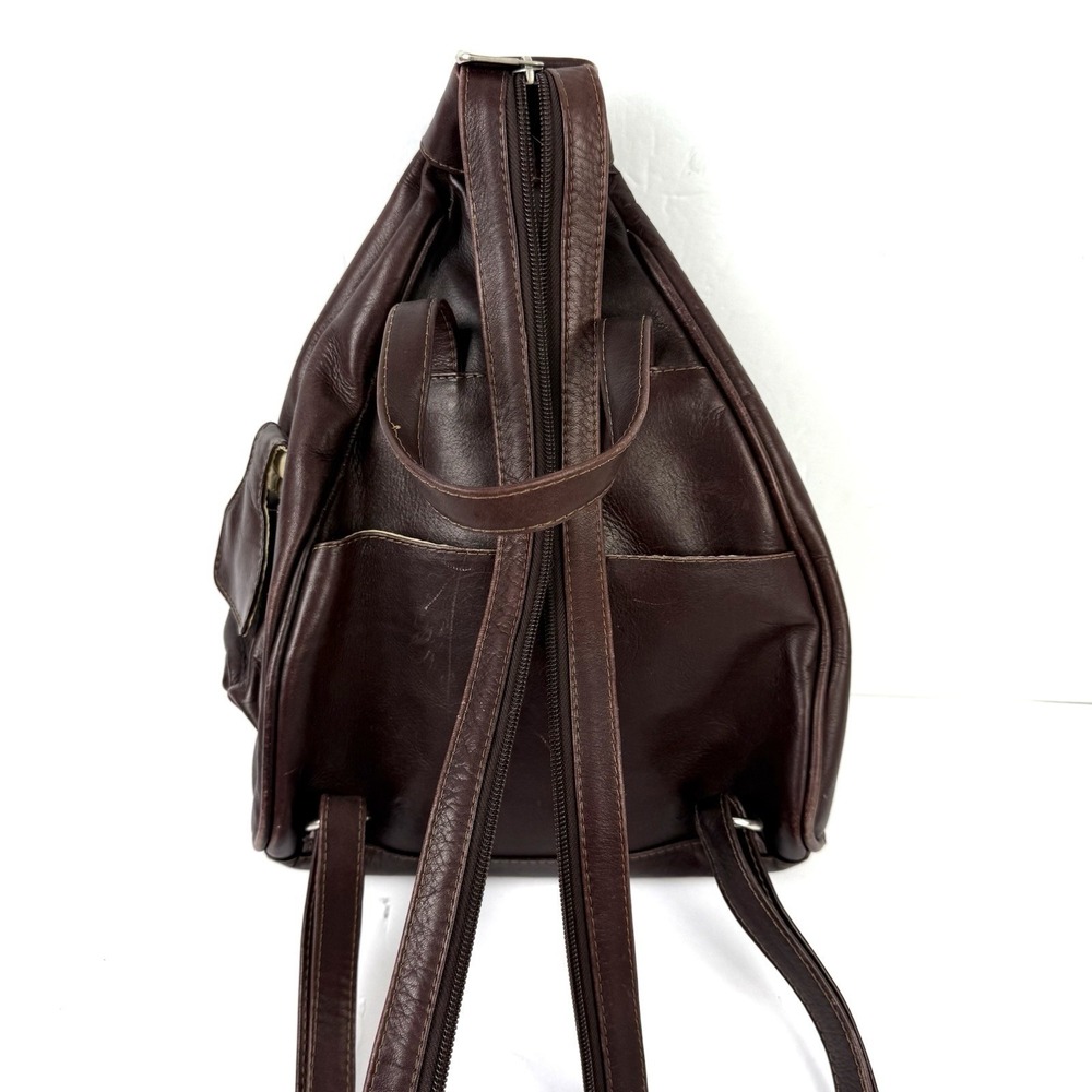 Piel Vintage Backpack Brown Leather Convertible Shoulder Bag Made In Colombia - Picture 4 of 15